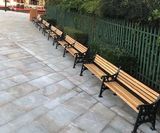 Extra long cast iron and timber seating for public realm - on this page