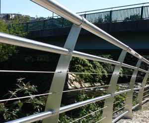 Bespoke stainless steel illuminated post and rail