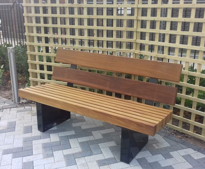 ASF Salix steel and timber seat