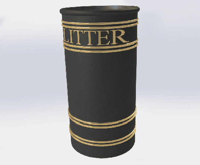 ASF 402 Recyled Cast Iron Litterbin