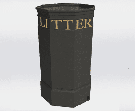 ASF 409 Recycled Cast Iron Litterbin
