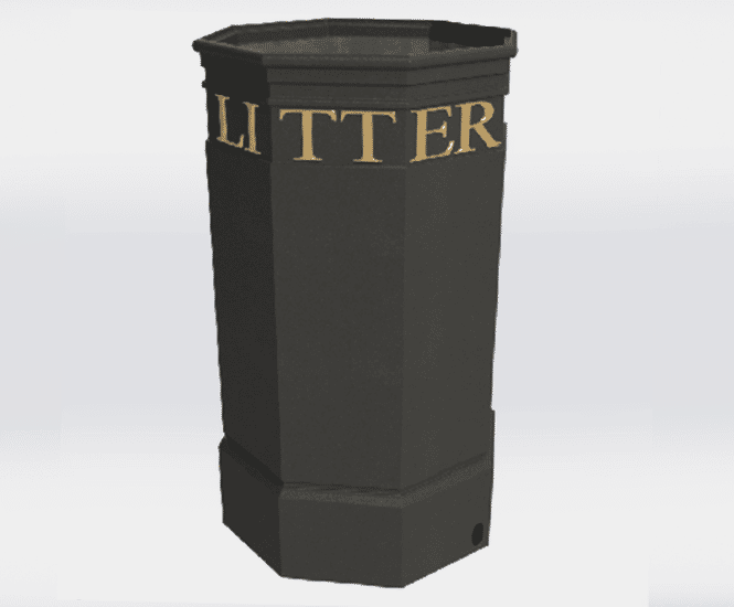 ASF 409 Recycled Cast Iron Litterbin