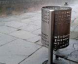 ASF 7004 pedestal-mounted stainless steel litter bin - on this page