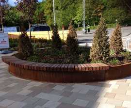 ASF bespoke corten steel planter and seating unit