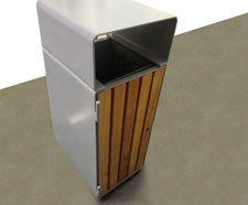 ASF steel and timber litter bin