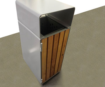 ASF steel and timber litter bin