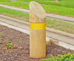 Splay Hardwood Timber Bollards - durable timber street safety posts
