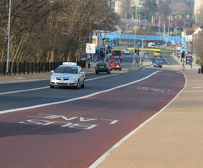 Busy road bridge renewed with resin bound surface