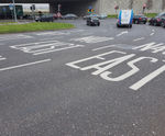Hard-wearing road marking for busy junction