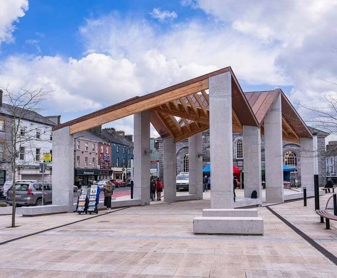 Benches and pier supports for Roscommon Covered Space