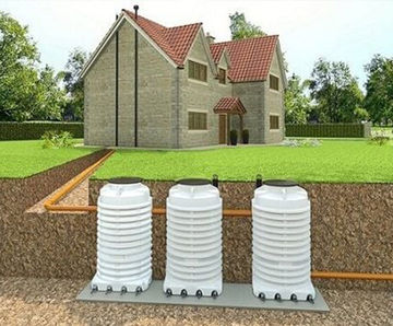 FilterPod - non-electric sewage treatment plant with filter media