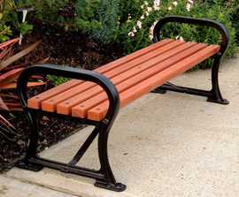 Avenue Cast Iron Bench with Hardwood Slats