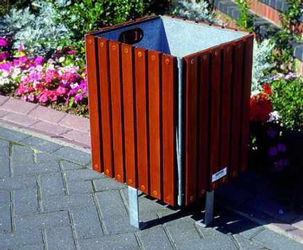 Kara Steel-Framed Bin with Wooden Slats
