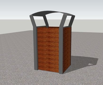 Cerro Aluminium Bin with Hardwood Slats