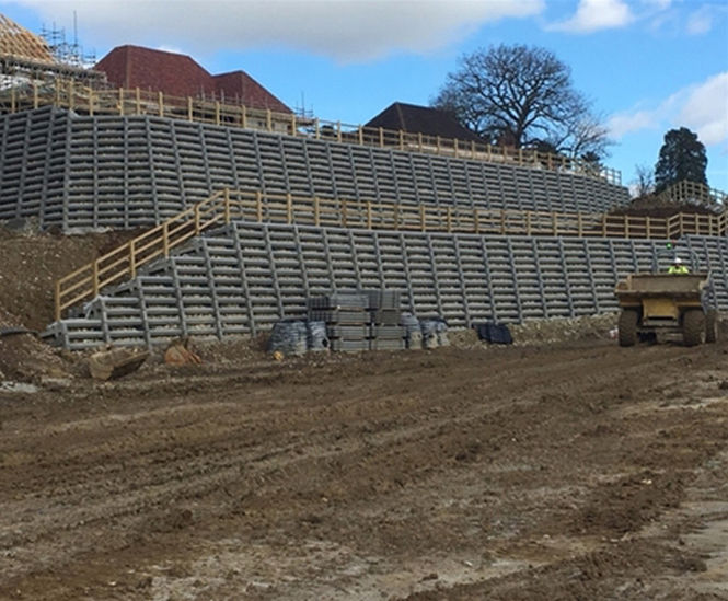 Retaining structures for luxury homes development