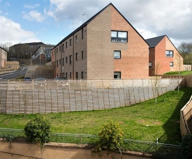 Timber retaining walls with fence extension for housing