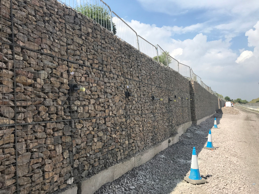 Gabion retaining walls welded mesh Phi Group ESI External Works