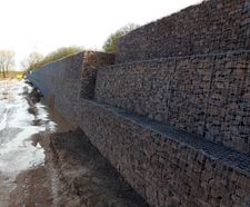 Gabion basket retaining wall for housing development