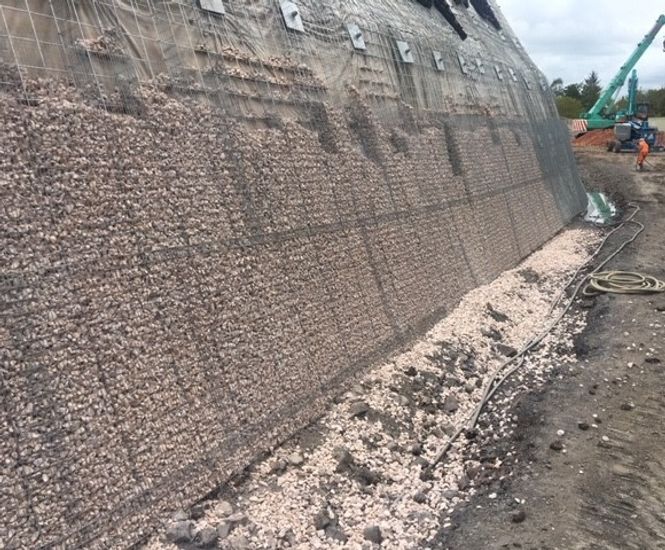 Soil nailed slope for University construction site