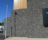 Gabion retaining walls and cladding for retail park - on this page