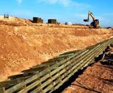 Retaining wall for production facility expansion - on this page