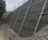 Reinforced soil wall and retaining wall for development - on this page