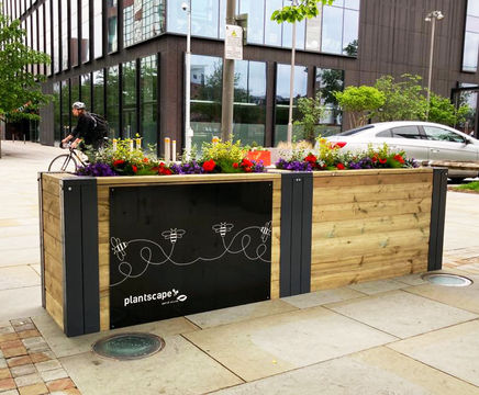 Interlocking timber planters for public spaces