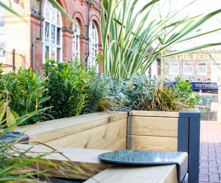 Wooden parklets for public spaces
