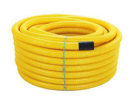 Yellow Ridgicoil ducting to protect gas pipes