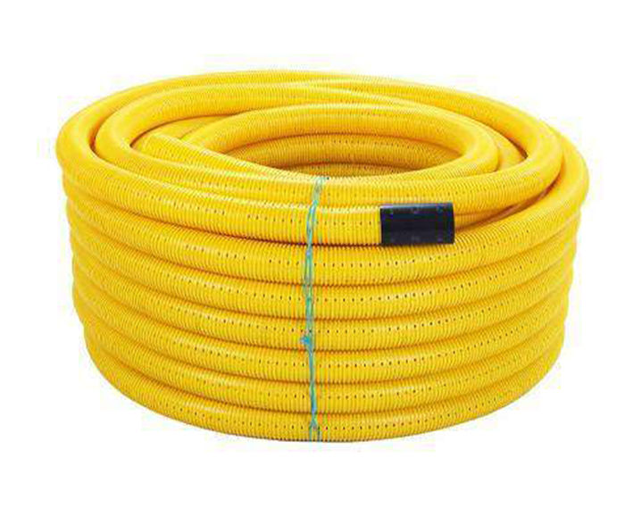 Yellow Ridgicoil ducting to protect gas pipes Polypipe Civils ESI External Works