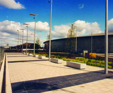 Riven black slate paving flags - natural stone paving slabs for outdoor use