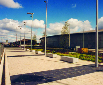 Riven black slate paving flags - natural stone paving slabs for outdoor use