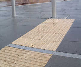 Granite corduroy tactile paving