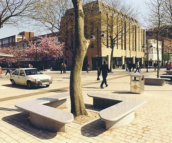 Bespoke silver grey granite benches