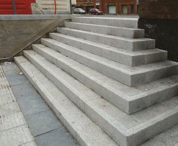 Bespoke natural stone steps for public realm