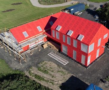 Air barrier for new self-build sustainable farmhouse