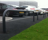 Hooped perimeter barriers, Porsche showroom, Solihull - on this page