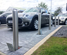 Stainless steel bollards secure BMW and MINI Llandudno