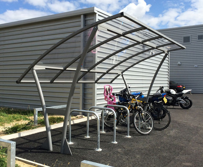 Bowland - contemporary cycle shelter for 10 bikes