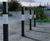 Black & White 1000 - square steel bollard, reflective 1