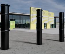 GFC6000 - steel bollard, cast iron cap & rings, 165 dia