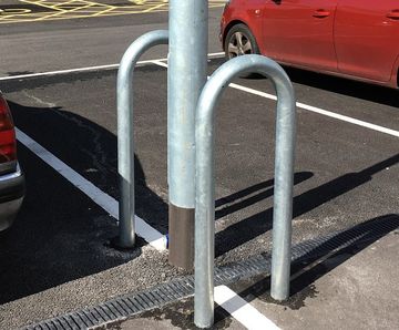 Lamp Post Protector - steel barrier for car park lamp posts