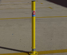 Sprung Boundary Post - steel parking space marker with spring base