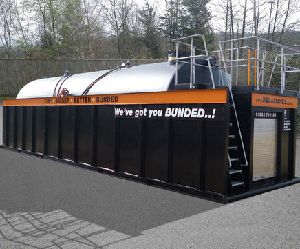 Bunded steel hire tank for fuel storage