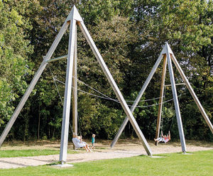 Partner Swing Pyramid - timber outdoor playground swing for parks