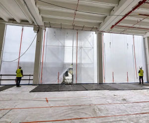 Flexiscreen temporary weather protection enables early fit-out works
