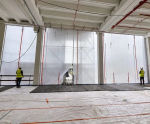 Flexiscreen temporary weather protection enables early fit-out works