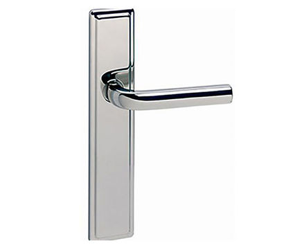 Westminster lever door handle on backplate