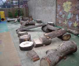 Naturally durable timber balance beams for playgrounds