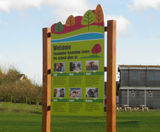 Entrance and directional signage for country park - on this page